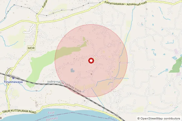 Map showing approximate area covered by Pincode 679571 — Perasannur Bo, Malappuram