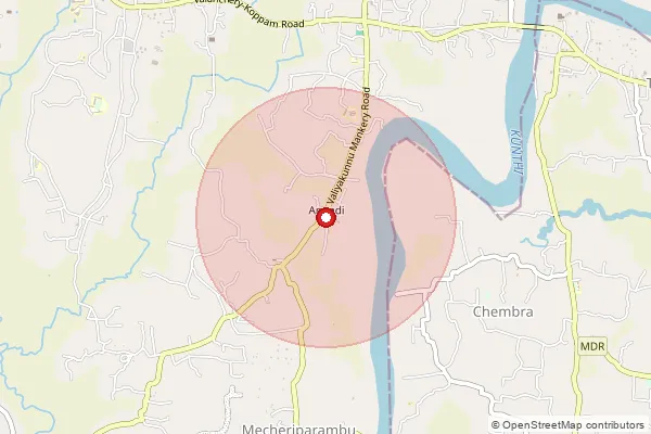 Map showing approximate area covered by Pincode 679572 — Irimbiliyam So, Malappuram