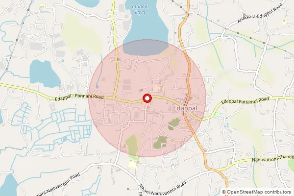 Map showing approximate area covered by Pincode 679573 — Athalur Bo, Malappuram