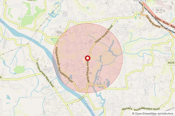 Map showing approximate area covered by Pincode 679575 — Nannamukku South Bo, Malappuram