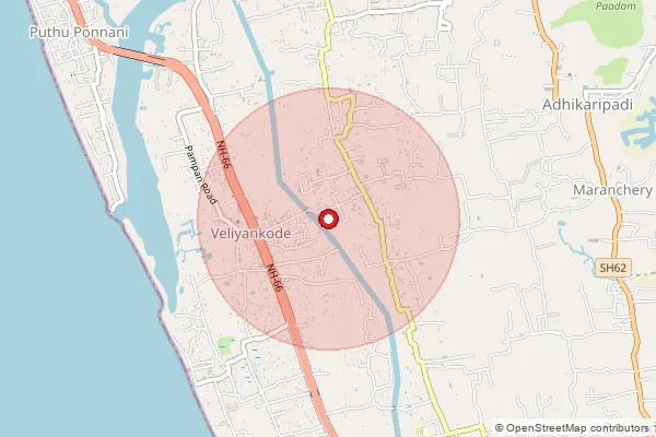 Map showing approximate area covered by Pincode 679579 — Palapetty Bo, Malappuram