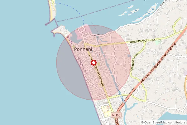 Map showing approximate area covered by Pincode 679583 — Ponani Nagaram So, Malappuram
