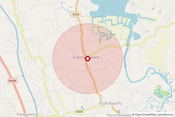 Map showing approximate area covered by Pincode 679587 — Eramangalam So, Malappuram