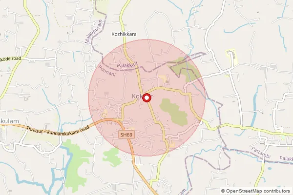 Map showing approximate area covered by Pincode 679591 — Kokkur So, Malappuram