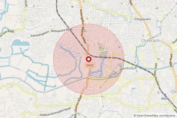 Map showing approximate area covered by Pincode 680027 — Kanimangalam So, Thrissur