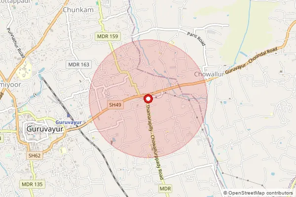 Map showing approximate area covered by Pincode 680104 — Thaikkad So, Thrissur