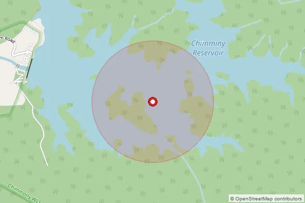 Map showing approximate area covered by Pincode 680304 — Chimmoni Dam Bo, Thrissur
