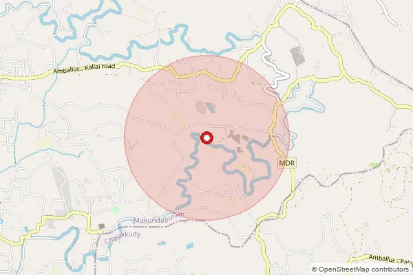 Map showing approximate area covered by Pincode 680317 — Kallur So Thrissur, Thrissur