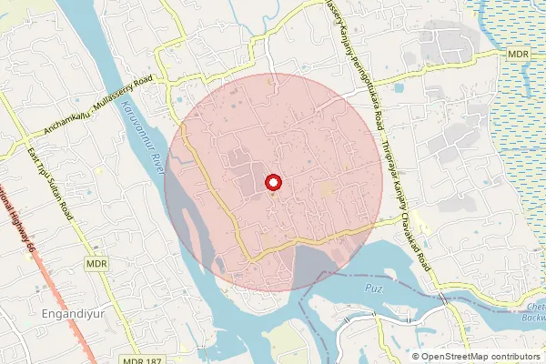 Map showing approximate area covered by Pincode 680513 — Toyakkavu So, Thrissur