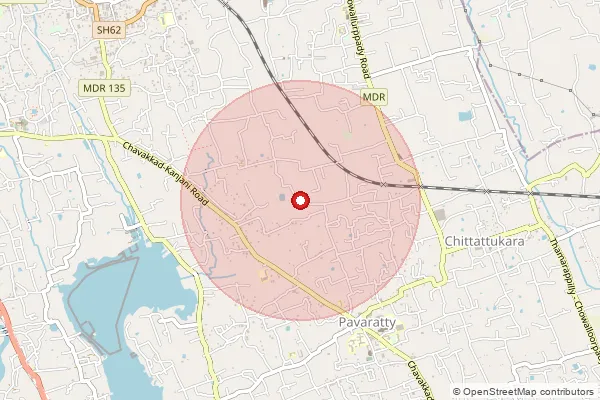 Map showing approximate area covered by Pincode 680522 — Paluvai So, Thrissur