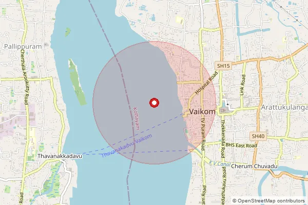 Map showing approximate area covered by Pincode 680568 — Edamuttam So, Thrissur