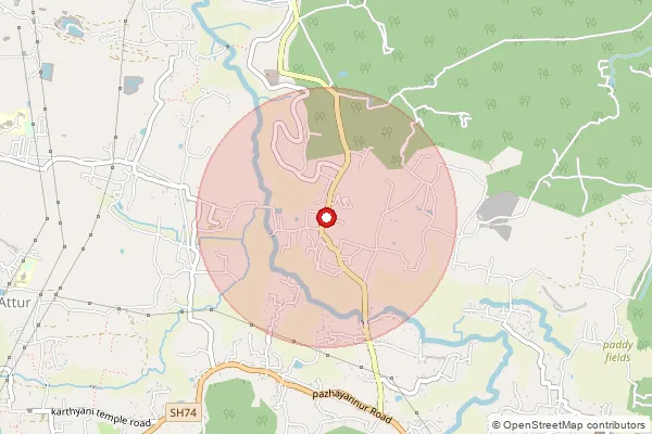 Map showing approximate area covered by Pincode 680591 — Killimangalam So, Thrissur