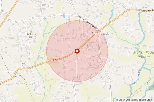 Map showing approximate area covered by Pincode 680604 — Maruthancode So, Thrissur