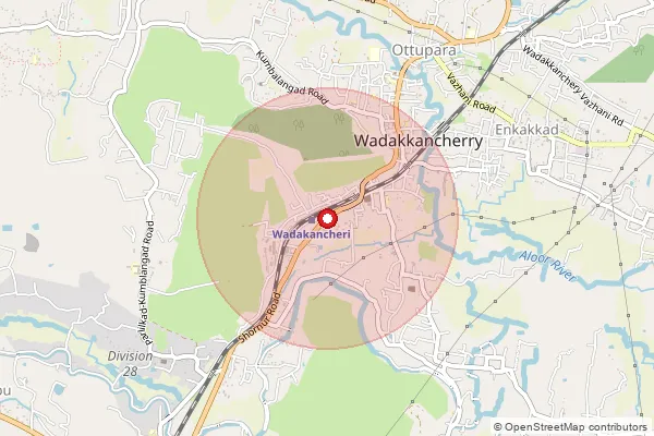 Map showing approximate area covered by Pincode 680623 — Wadakkancherithrissur Rs So, Thrissur