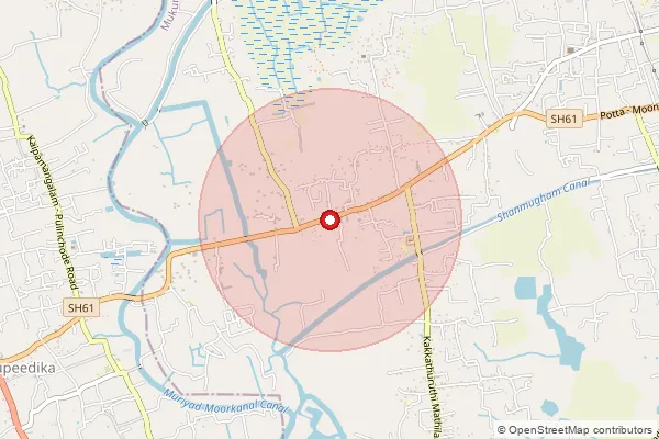 Map showing approximate area covered by Pincode 680654 — Vellanikkara So, Thrissur