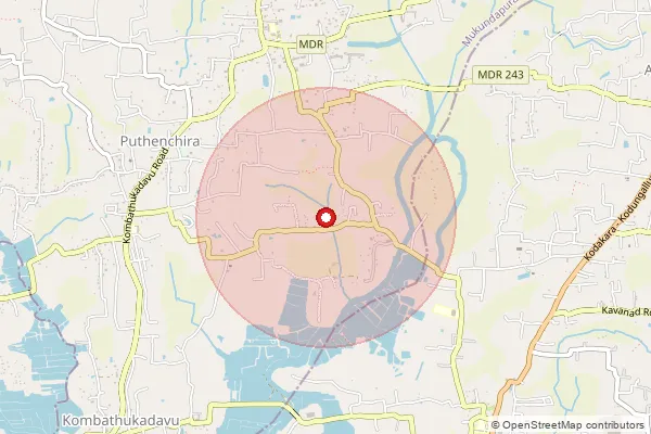 Map showing approximate area covered by Pincode 680682 — Puthenchira Thekkummuri Bo, Thrissur