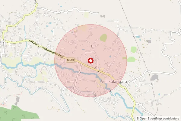 Map showing approximate area covered by Pincode 680699 — Chokkana Bo, Thrissur
