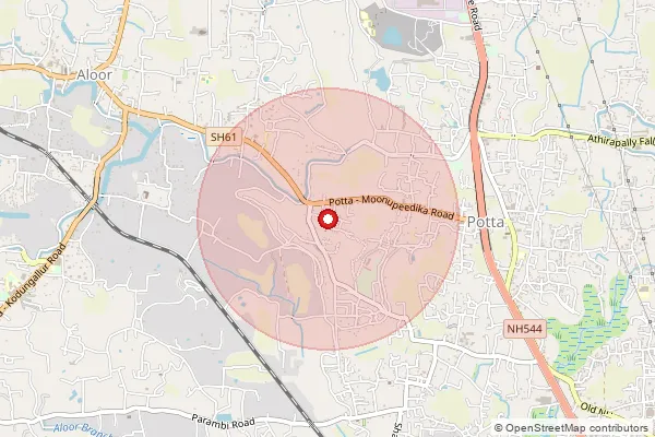 Map showing approximate area covered by Pincode 680711 — Karuvannur So, Thrissur