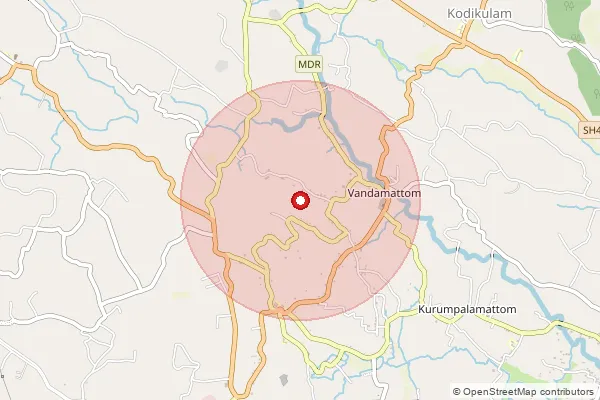 Map showing approximate area covered by Pincode 682004 — Kochi Naval Base So, Ernakulam
