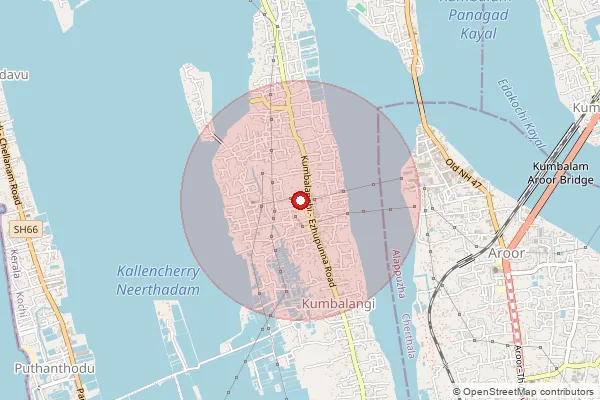 Map showing approximate area covered by Pincode 682007 — Kumbalangi So, Ernakulam
