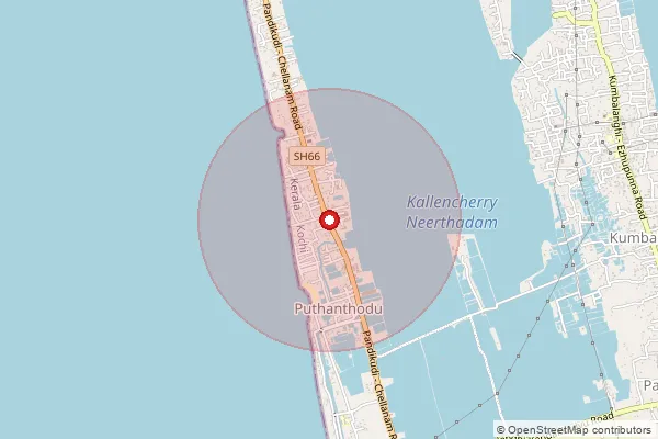 Map showing approximate area covered by Pincode 682008 — Kannamali So, Ernakulam