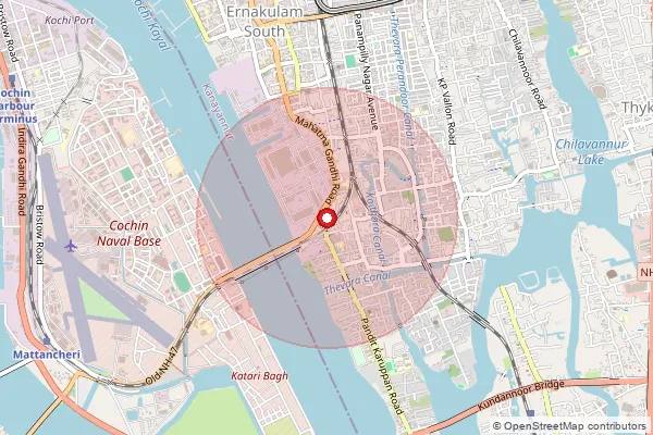 Map showing approximate area covered by Pincode 682015 — Perumanur So, Ernakulam
