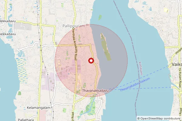 Map showing approximate area covered by Pincode 682022 — Kochi University So, Ernakulam