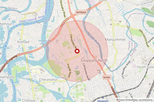 Map showing approximate area covered by Pincode 682034 — Cheranallur So, Ernakulam