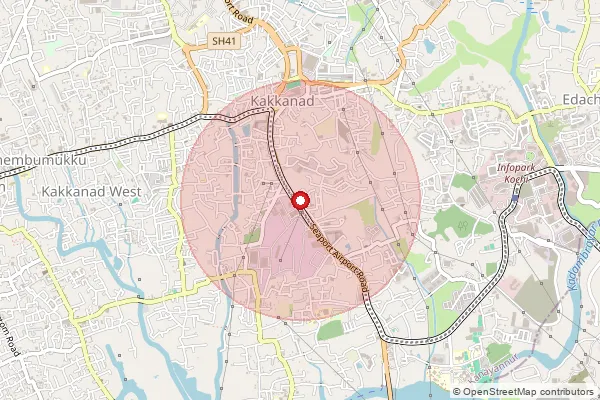 Map showing approximate area covered by Pincode 682037 — Cochin Special Economic Zone So, Ernakulam