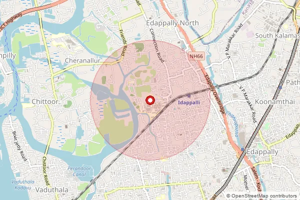 Map showing approximate area covered by Pincode 682041 — Aims Ponekkara So, Ernakulam