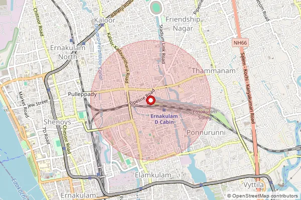 Map showing approximate area covered by Pincode 682050 — International Business Centre Ibc, Ernakulam