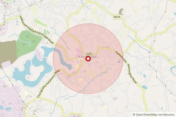 Map showing approximate area covered by Pincode 682303 — Ambalamedu So, Ernakulam
