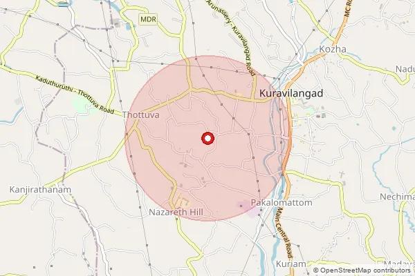 Map showing approximate area covered by Pincode 682307 — Nadakkavu Bo, Ernakulam