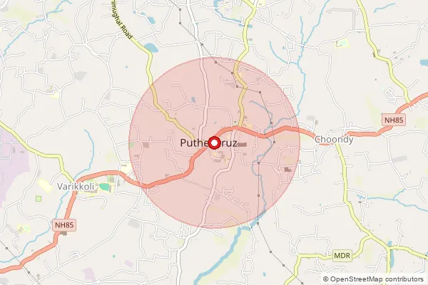 Map showing approximate area covered by Pincode 682308 — Meempara Bo, Ernakulam