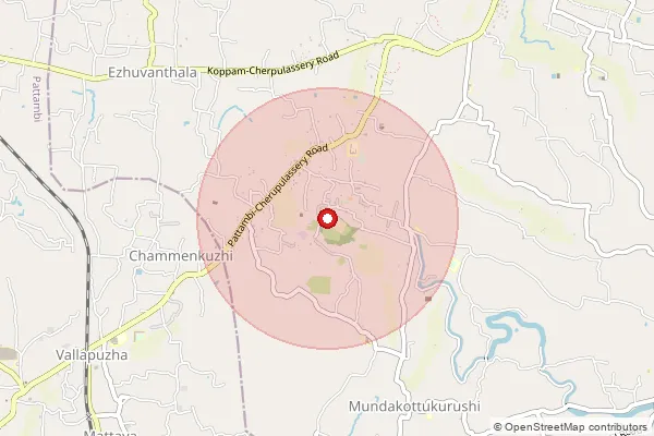 Map showing approximate area covered by Pincode 682312 — Chottanikkara So, Ernakulam