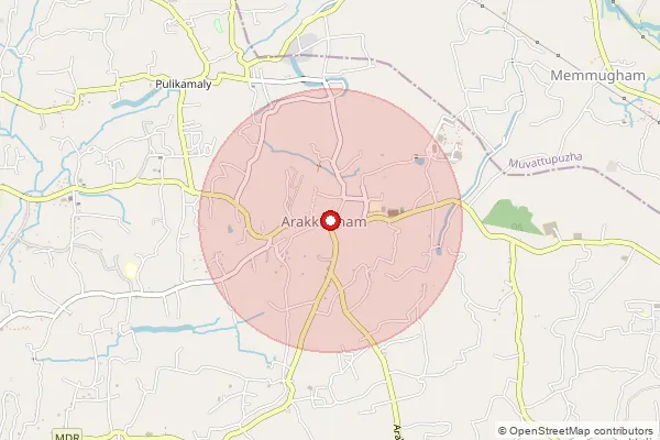 Map showing approximate area covered by Pincode 682313 — Arakunnam So, Ernakulam
