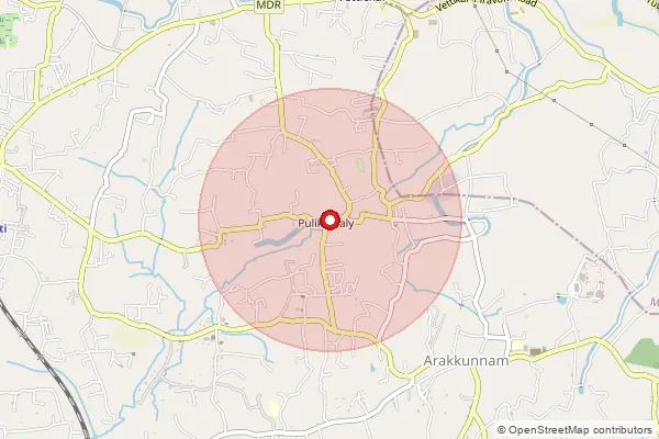 Map showing approximate area covered by Pincode 682314 — Perumpilly Bo, Ernakulam