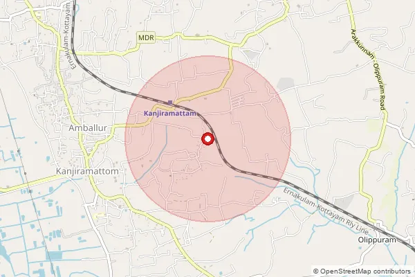 Map showing approximate area covered by Pincode 682317 — Kulayattikkara, Ernakulam