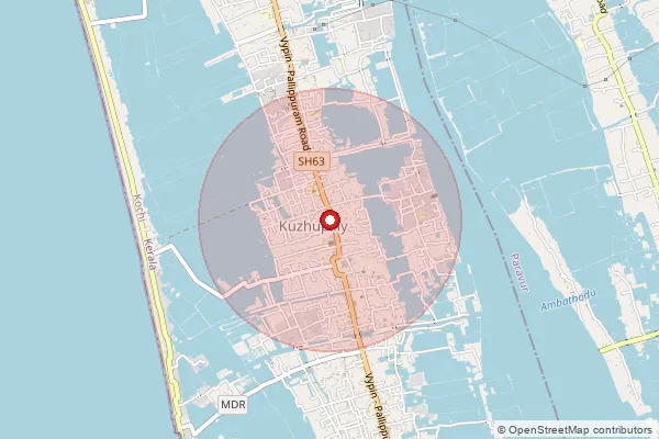 Map showing approximate area covered by Pincode 682501 — Ayyampilly So, Ernakulam