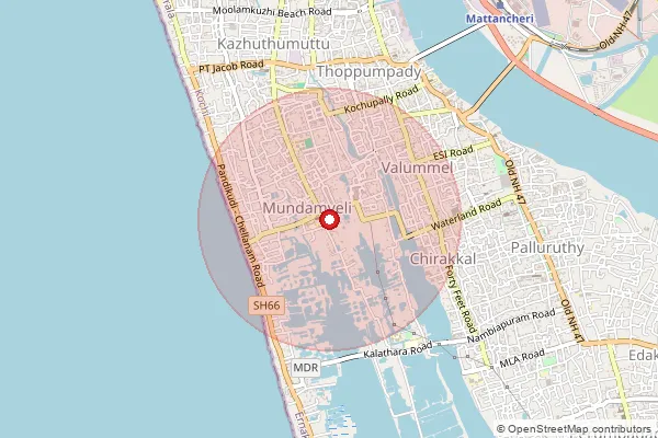 Map showing approximate area covered by Pincode 682507 — Nazreth Bo, Ernakulam