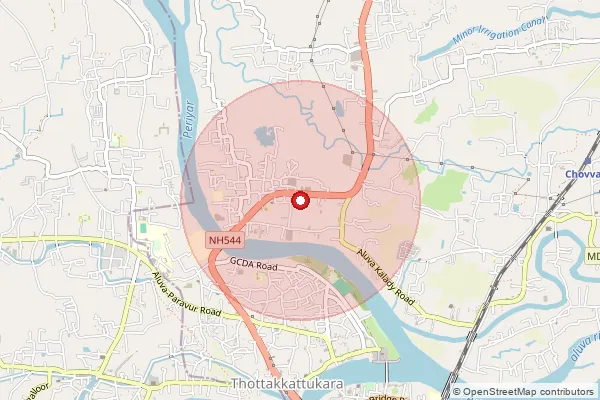 Map showing approximate area covered by Pincode 683102 — Union Christian College So, Ernakulam
