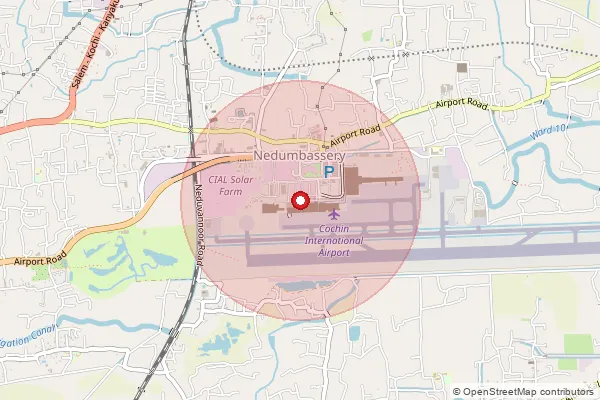 Map showing approximate area covered by Pincode 683111 — Kochi Airport So, Ernakulam