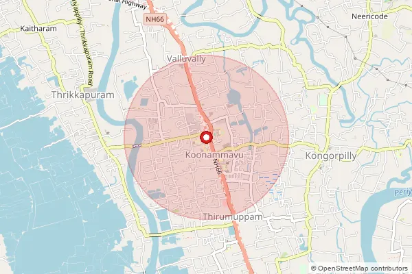 Map showing approximate area covered by Pincode 683518 — Kongorpilly Bo, Ernakulam