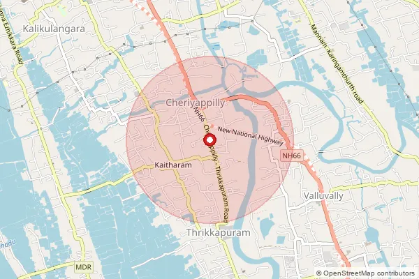 Map showing approximate area covered by Pincode 683519 — Kottuvally Bo, Ernakulam