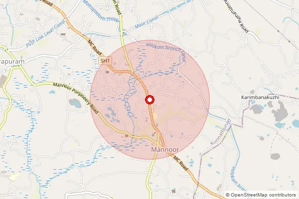 Map showing approximate area covered by Pincode 683541 — Keezhillam So, Ernakulam