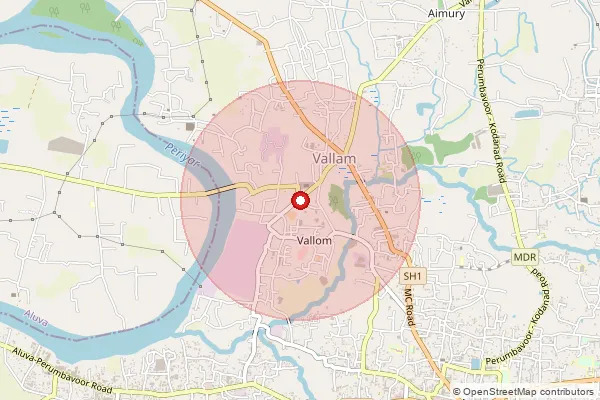 Map showing approximate area covered by Pincode 683543 — Rayonpuram So, Ernakulam