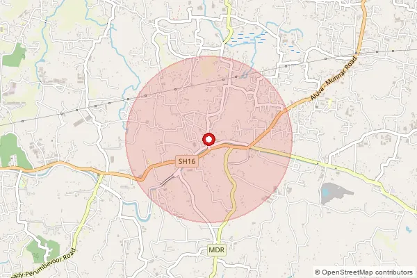 Map showing approximate area covered by Pincode 683547 — Mudikkal So, Ernakulam