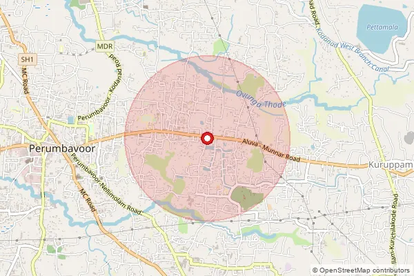 Map showing approximate area covered by Pincode 683548 — Iringole So, Ernakulam
