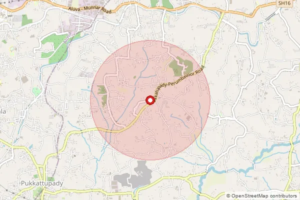 Map showing approximate area covered by Pincode 683561 — Edathala North Bo, Ernakulam