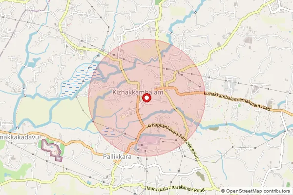 Map showing approximate area covered by Pincode 683562 — Kizhakkambalam So, Ernakulam